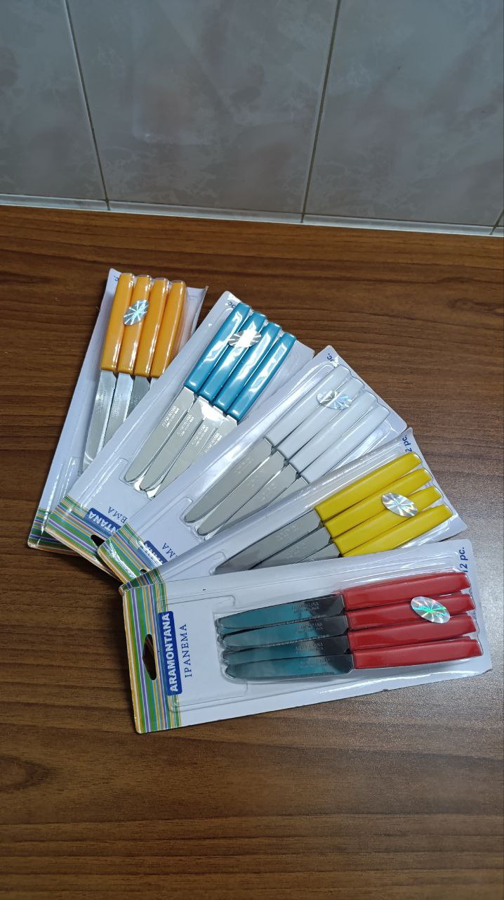 کارد میوه خوری برزیلی Aramontana تعداد 12 تایی در رنگ های مختلف