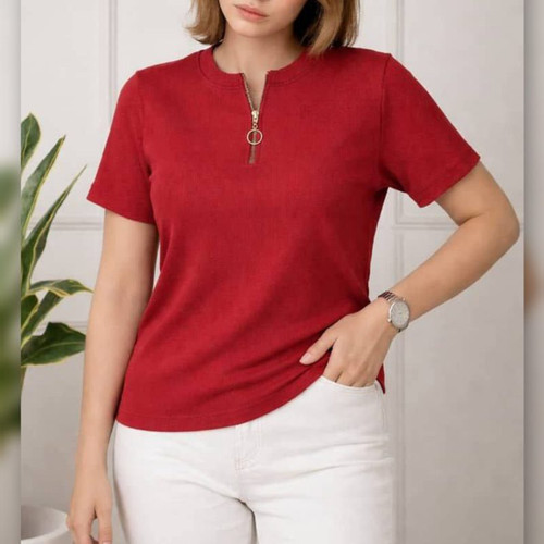 تیشرت نیم آستین نیم زیپ (ارسال رایگان)